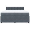 vidaXL Boxspringbett mit Matratze Dunkelgrau 200x200 cm Samt