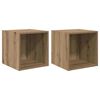 vidaXL Wandschrank 2 stk. Artisan-Eiche 37 x 37 x 37 cm Holzwerkstoff