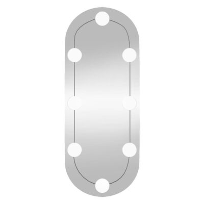vidaXL Wandspiegel mit LED-Leuchten 20x50 cm Glas Oval