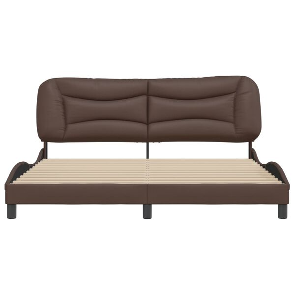 vidaXL Bettgestell ohne Matratze "Hvar" Braun 180x200 cm Kunstleder