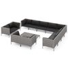 vidaXL 13-tlg. Garten-Lounge-Set mit Kissen Poly Rattan Dunkelgrau