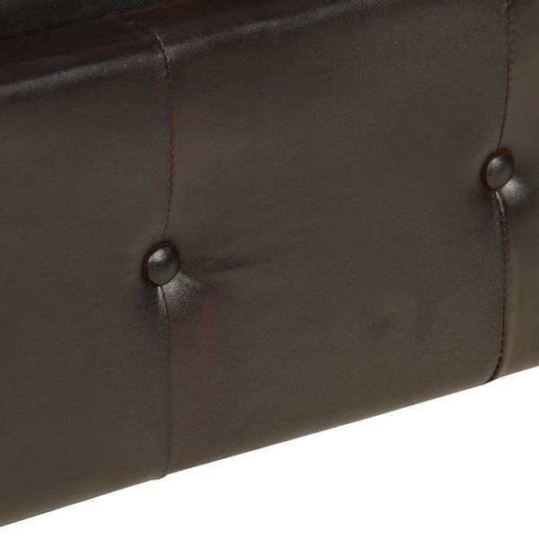 vidaXL Chesterfield-Sofa 2-Sitzer Braun Echtleder