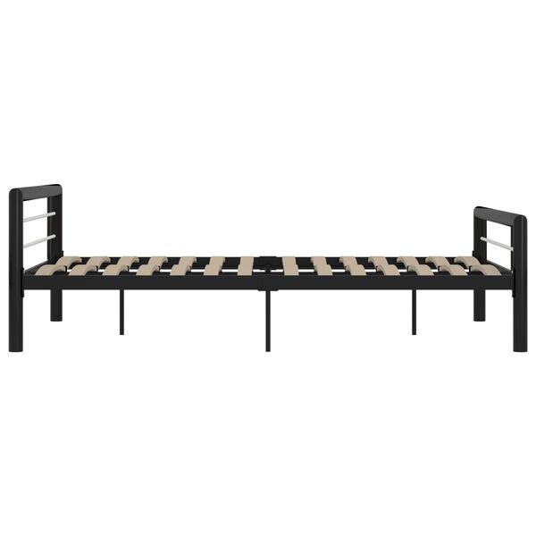 vidaXL Bettgestell Schwarz und Wei&szlig; Metall 120x200 cm