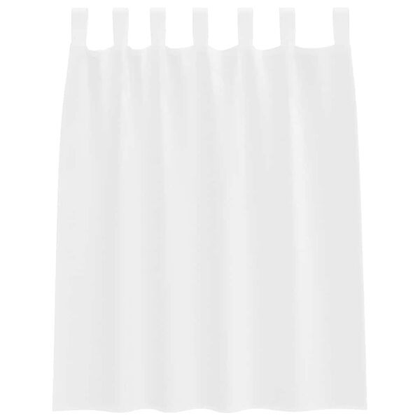 vidaXL Voile-Vorhang mit Vorh&auml;ngen 2 pcs Wei&szlig; 140 x 140 cm Polyester