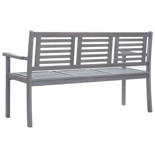 vidaXL Gartenbank 3-Sitzer 150 cm Grau Massivholz Eukalyptus