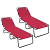 vidaXL Klappbare Sonnenliege 2 stk. Polyester Rot