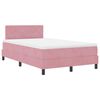 vidaXL Boxspringbett mit Matratze mit Kopfteil Rosa 120 x 200 cm Samt