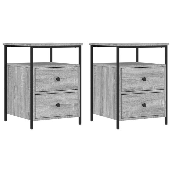 vidaXL Nachttische 2 Stk. Grau Sonoma 44x45x60 cm Holzwerkstoff