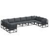 vidaXL Gartensofa-set 10 Stk. Schwarz Aluminium