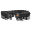 vidaXL Outdoor-Sofagarnitur 14 Stk. Schwarz und Dunkelgrau Polyester