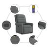 vidaXL Massagesessel mit Aufstehhilfe Dunkelgrau Stoff