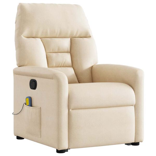 vidaXL Massagesessel mit Aufstehhilfe Beige Mikrofasergewebe