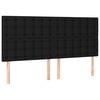 vidaXL Boxspringbett mit Matratze Schwarz 180x200 cm Stoff
