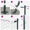 vidaXL Zaunpfosten Gr&uuml;n 10 x 0,8 m (13 mm Maschen) Stahl und PVC
