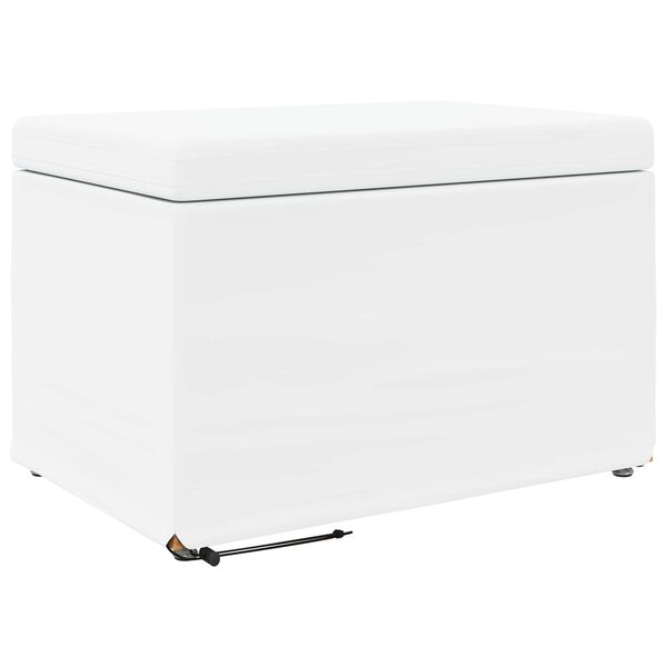 vidaXL Hocker Wei&szlig; 61 x 41 x 40 cm Kunstleder und Engineering Holz