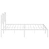 vidaXL Bettgestell mit Kopfteil Metall Wei&szlig; 193x203 cm