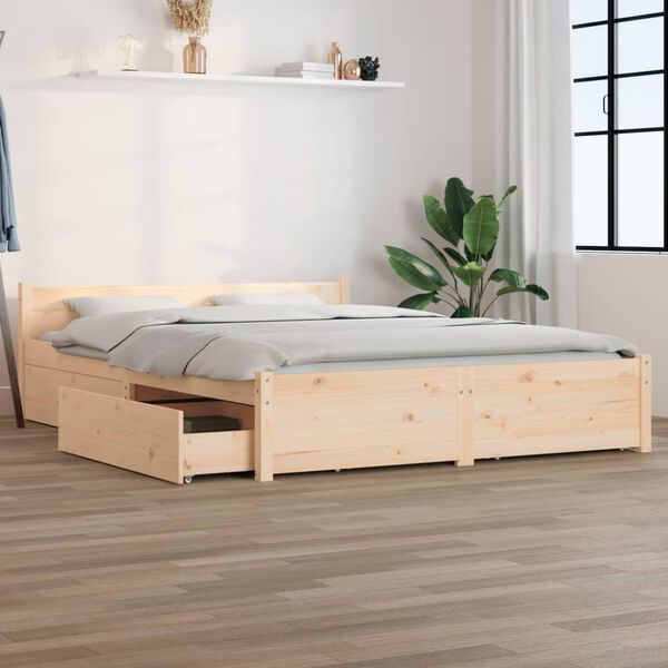 vidaXL Bett mit Schubladen 135x190 cm