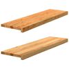 vidaXL Treppenstufen 2 Stk. Hellbraun 90x30x2 cm Massivholz Eiche