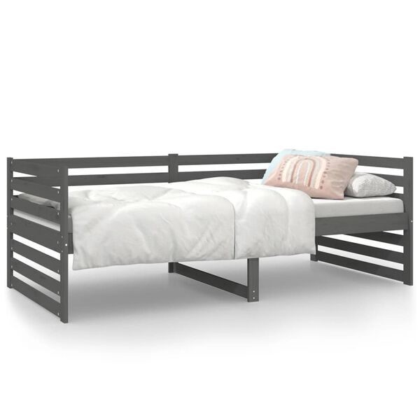 vidaXL Tagesbett Grau 90x190 cm Massivholz Kiefer