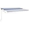 vidaXL Standmarkise Manuell Einziehbar 500x350 cm Blau/Wei&szlig;