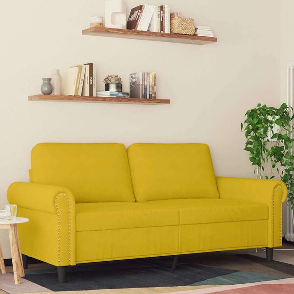 vidaXL 2-Sitzer-Sofa Gelb 140 cm Samt