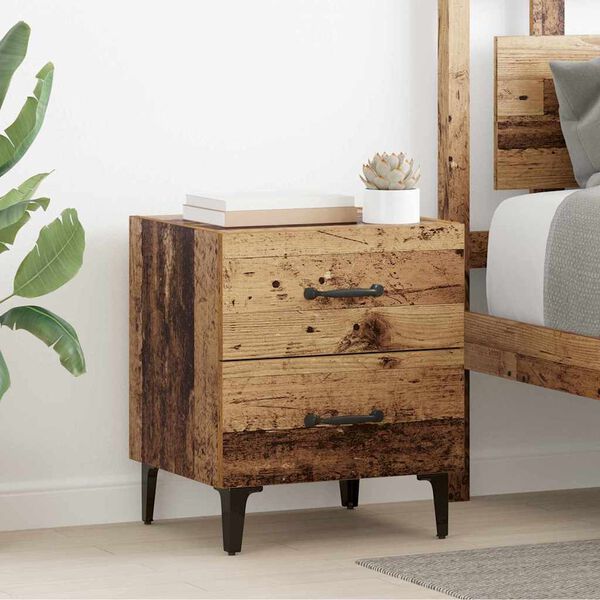 vidaXL Bettschrank Altholz 40 x 35 x 47,5 cm Holzwerkstoff