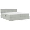vidaXL Bett mit LED-Lichtleisten Hellgrau 180 x 200 cm Samt