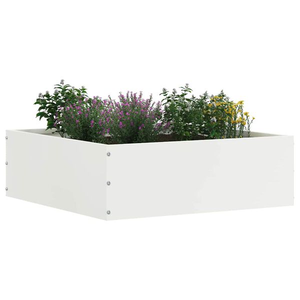 vidaXL Raseneinfassung Wei&szlig; 40 x 40 x 13 cm Stahl