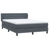 vidaXL Boxspringbett mit Matratze Dunkelgrau 160x220 cm Samt