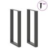 vidaXL Bartischbeine U-Form 2 Stk. Anthrazit 40x(90-91) cm Stahl