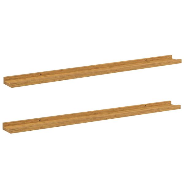 vidaXL Wandregal mit Regal 2 pcs Beige 100 x 9 x 3 cm Holzwerkstoff