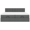 vidaXL Ottoman-Bett mit Matratzen & LEDs Dunkelgrau 180x200 cm Stoff