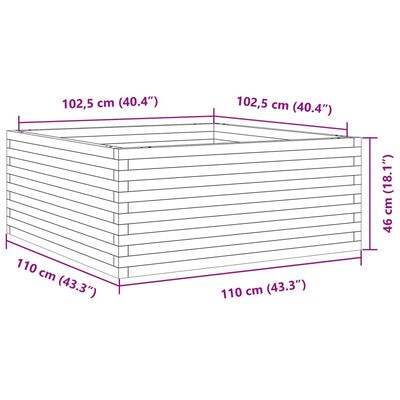 vidaXL Pflanzkübel 110x110x46 cm Kiefernholz Imprägniert