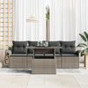 vidaXL Gartensofa-set mit Kissen 5 pcs Grau Poly-Rattan