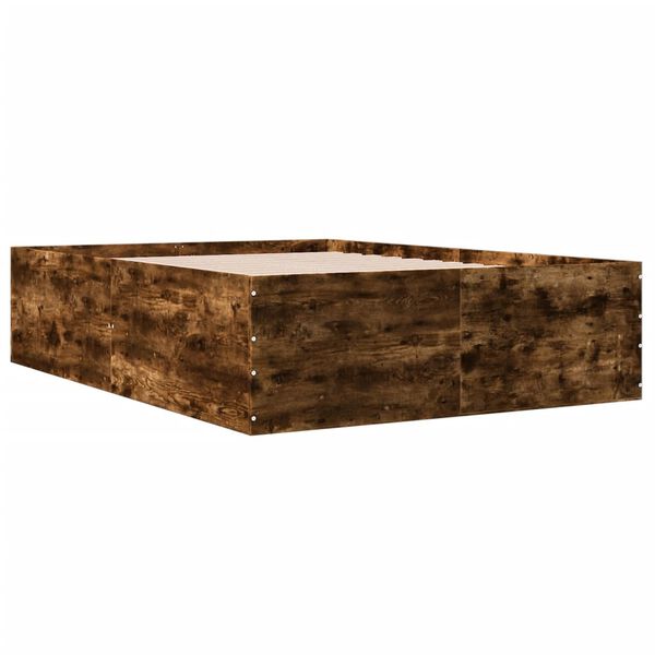 vidaXL Bettgestell R&auml;uchereiche 135x190 cm Holzwerkstoff