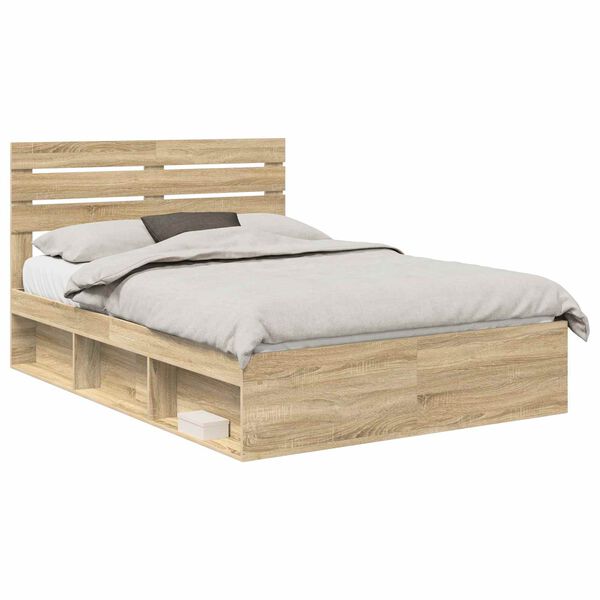 vidaXL Bettrahmen Sonoma 160 x 200 cm Massives Kiefernholz