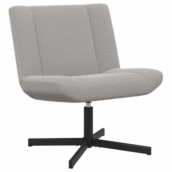 vidaXL Drehstuhl Hellgrau 63 x 75 x 76 cm Schafsleder