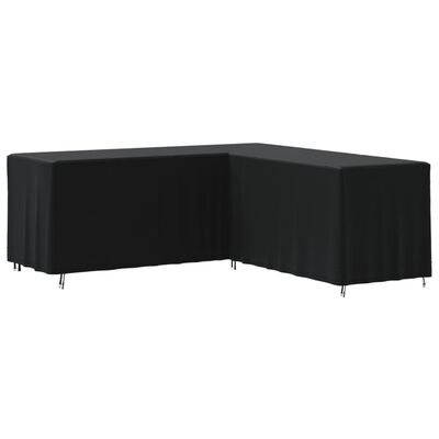 vidaXL Gartensofa-Abdeckung L-Form Schwarz 254x254x80 cm 420D Oxford