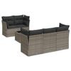 vidaXL 6-tlg. Garten-Sofagarnitur mit Kissen Grau Poly Rattan