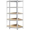 vidaXL Eckregal mit Regal Silber 90 x 90 x 198 cm Holzwerkstoff