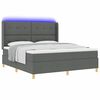 vidaXL Boxspringbett mit Matratze mit Kopfteil Grau 140 x 200 cm Stoff