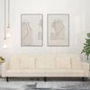 vidaXL Schlafsofa 2-Sitzer mit 2 Kissen Creme Samt
