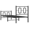 vidaXL Bettgestell mit Kopf- und Fu&szlig;teil Metall Schwarz 75x190 cm