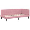 vidaXL Eckbettgestell mit Kopfteil Rosa 90 cm x 190 cm Samt