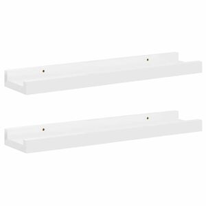 vidaXL Wandregale 2 Stk. Hochglanz-Wei&szlig; 40x9x3 cm