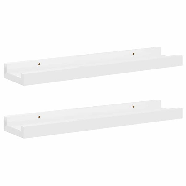 vidaXL Wandregale 2 Stk. Hochglanz-Wei&szlig; 40x9x3 cm