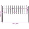 vidaXL Gartenzaun mit Speerspitzen Stahl 1,8 m Schwarz
