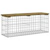 vidaXL Gartenbank aus Gabionen 103x31,5x42 cm Kiefernholz Impr&auml;gniert