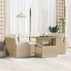 vidaXL Gartensofa-set mit Kissen 7 pcs Beige Poly Rattan