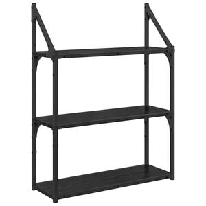 vidaXL Wandregal Wandhalterung Schwarz Eichen-Optik 60 x 21 x 78,5 cm